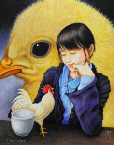 白昼夢 アクリル画 タムラゲン ( タムラ・ゲン ) 田村元 画家 リキテックス acrylic painting Gen Tamura painter Liquitex artist Japan