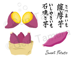 サツマイモ　焼き芋　イラスト　ストックイラスト　Sweet Potato - PXTA / Adobe Stock / イメージマート / iStock / Shutterstock