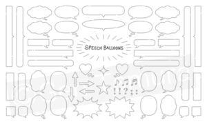 Icons set of speech balloons - Adobe Stock - comic, cartoon, manga, message