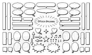 Icons set of speech balloons - iStock (Getty Images) - comic, cartoon, manga, message