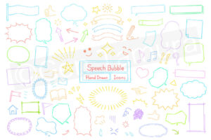 speech bubble - hand drawn icons set - Adobe Stock - comic, cartoon, manga, letter, message