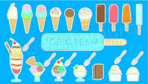 アイスクリーム　アイコン　イラスト　ストックイラスト ice cream icon set - PIXTA / Adobe Stock / イメージマート / iStock / Shutterstock