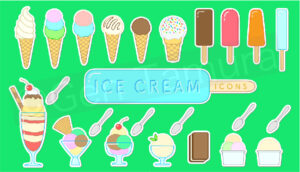 Icon set of ice cream and parfait - iStock (Getty Images) - illustration