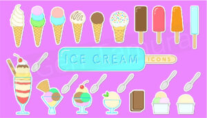 Icon set of ice cream and parfait - iStock (Getty Images) - illustration