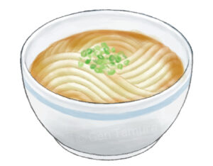 カレーうどん　うどん　イラスト　ストックイラスト　讃岐うどん　さぬきうどん　香川県