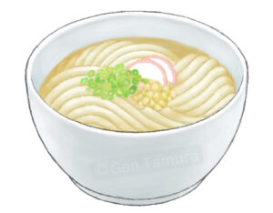 かけうどん　うどん　イラスト　ストックイラスト　讃岐うどん　さぬきうどん　香川県