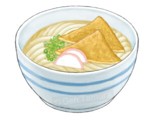 きつねうどん　うどん　イラスト　ストックイラスト　讃岐うどん　さぬきうどん　香川県